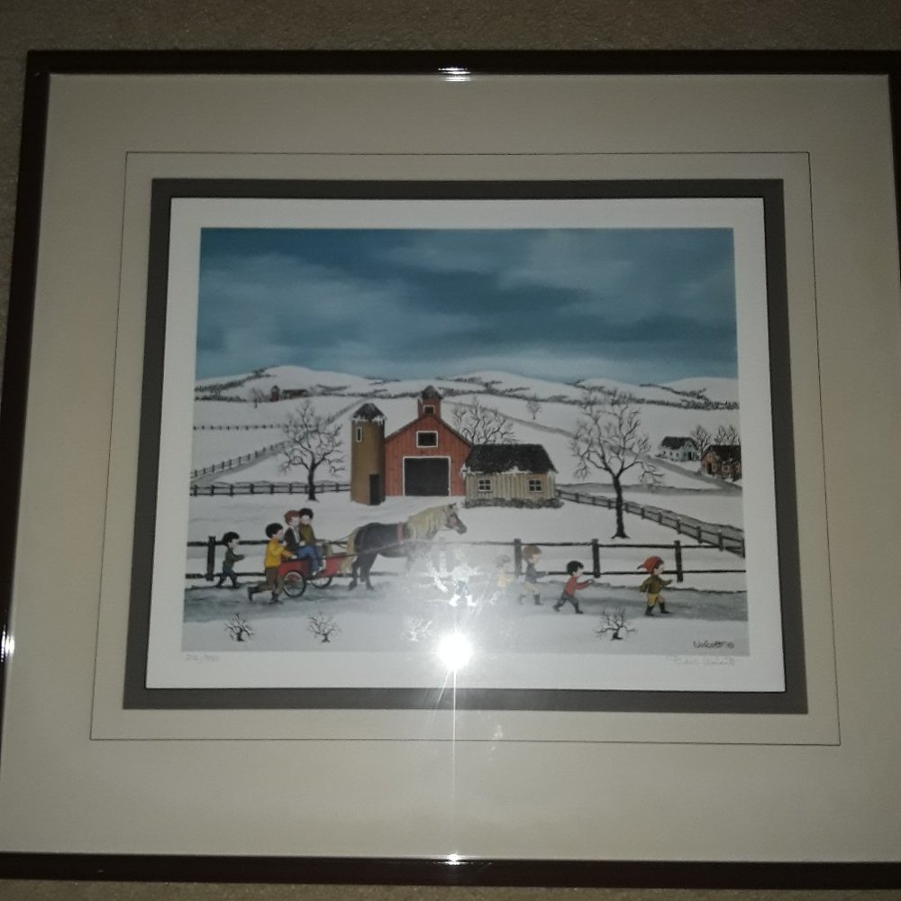 Diane Wolcott signed print Christmas Vacation 216/950 framed